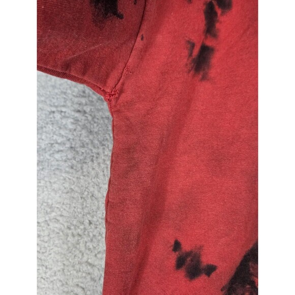 Disney Pizza Planet Sweatshirt Mens L Red Black Tie Dye Toy Story Thrashed - Picture 3 of 7